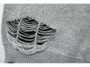 Pull Zippé Déchiré Tendance Unisexe Automne 2024 - Maille Streetwear Ample