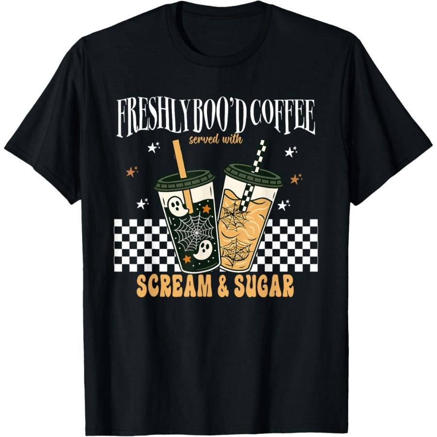 Halloween Freshly Boo d Coffee Served with Scream & Sugar T-Shirt XXXXXL чёрный