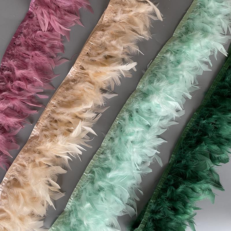 Fluffy Turkey Feathers Trim Fringe Ribbon 10Meters Marabou Feather On Tape Fringes Sewing Trimmings DIY Clothes Dress Decoration