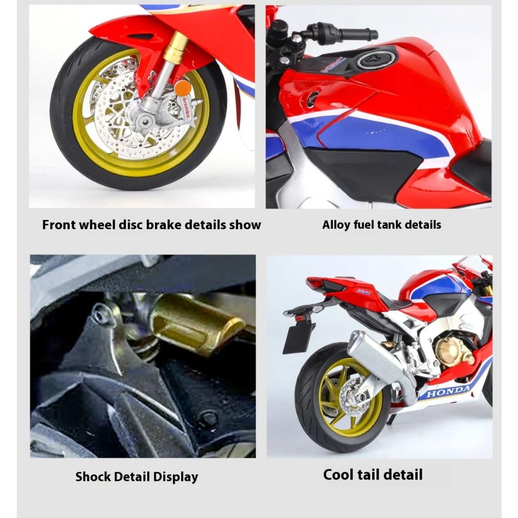1/9 Honda CBR1000RR Speed Adult Collection Decoration Gifts Motorcycle Diecast Simulation Alloy Model Sound & Light Toy for Boys
