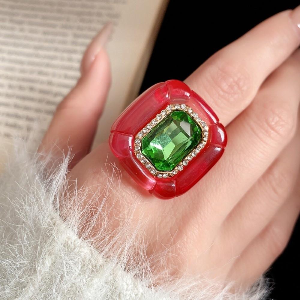 Exaggerated Acrylic Resin Ring Y2K Classic Big Dome Plain Ring Geometric Ring  Travel