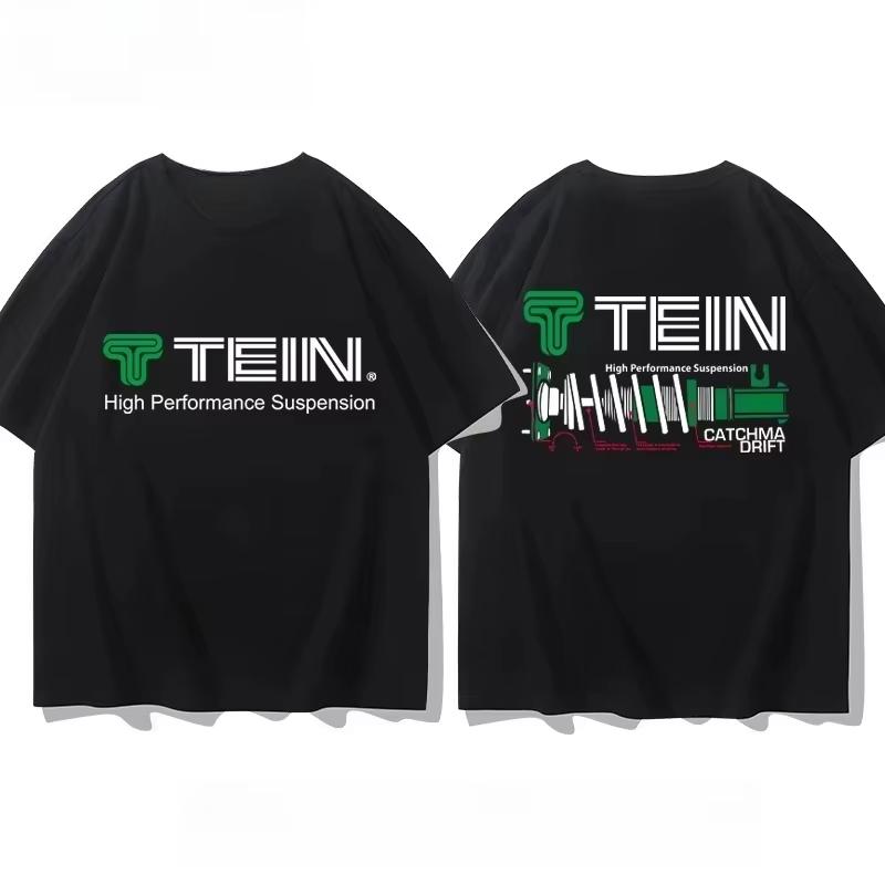 2025 Japan TEIN Shock Absorber Modified Car Creative T-shirt Casual Men and Women Motorcycle Club Short Sleeve Cotton Top