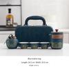 A25F- Travel Tea Set 1Set-Portable Teapot Tea Canister Tea Cup Outdoor Quick Cup Leather Carry Bag