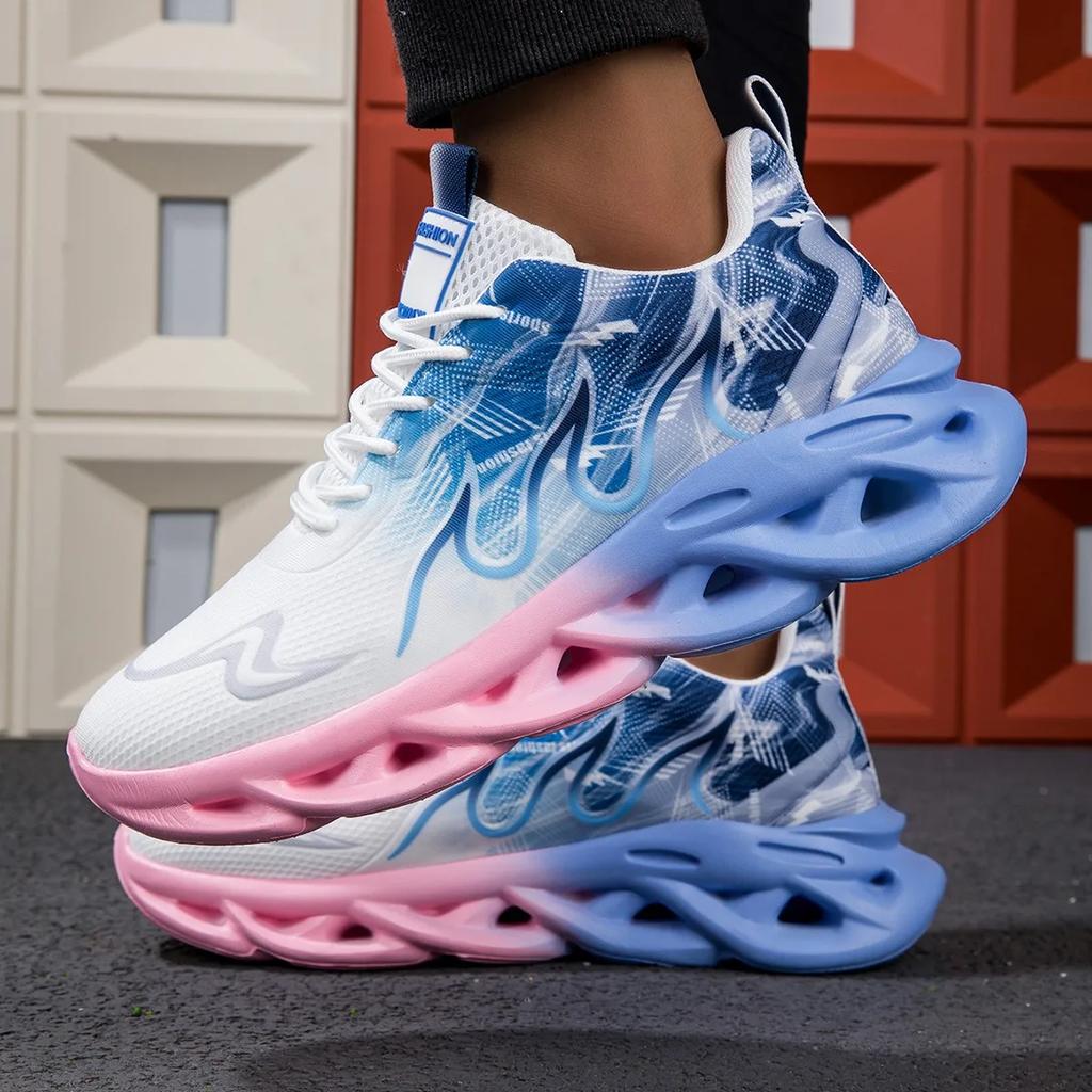 New Running Shoes Men Women Lightweight Mesh Breathable Comfortable Flat Soft Tennis Shoes Summer Lace-up Sneakers Man