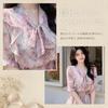 Long Short Floral Cute Ribbon Resort Plus Loose Slimming Office Commuting Casual Summer [MEME XTRA] Women's Dress, Sleeve, Print, Frills, Dress,