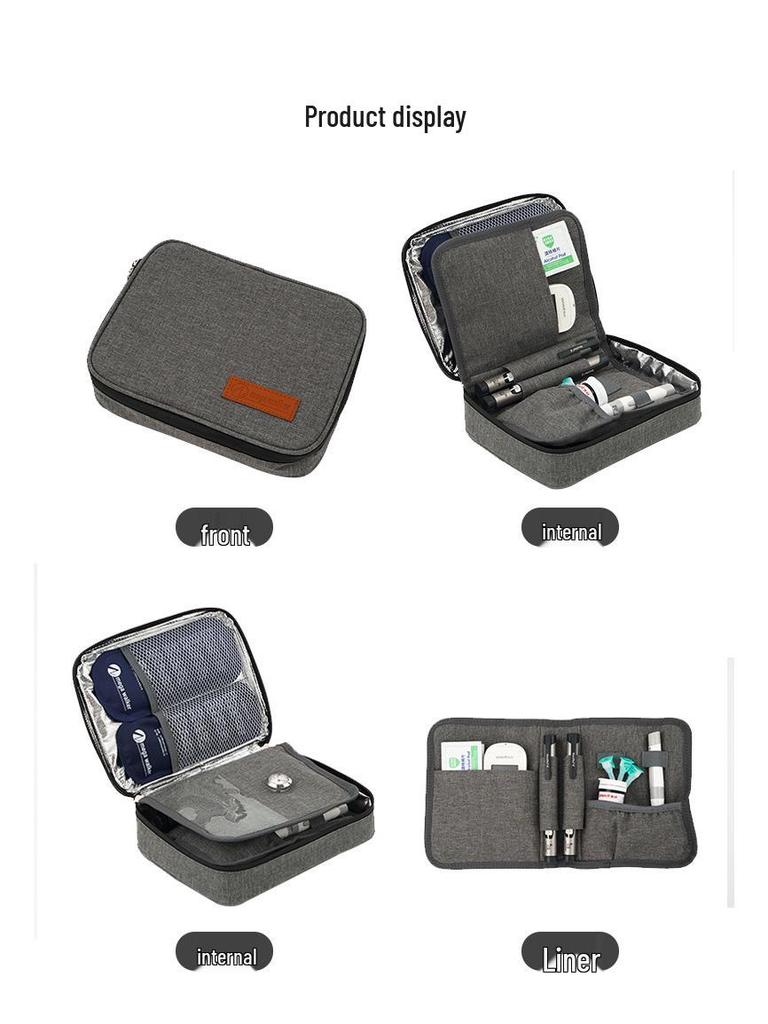 Large Portable Insulated Bag for Medication with Ice Pack