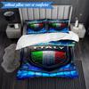 3PCS Italy Football Crest Bedding Set 2D Printing (Includes 1 Duvet Cover + 2 Pillowcases Coreless), Bedroom decor,Fan gift