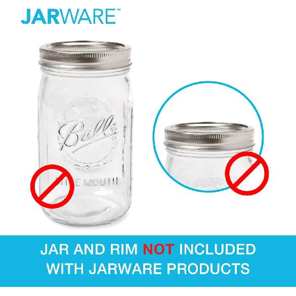 Jarware - 82654 Jarware Stainless Steel Citrus Juicer Lid for Mason Jars, Wide-Mouth, Metallic