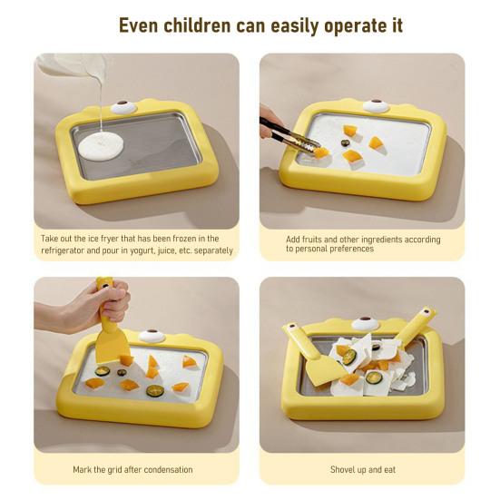 Manuelle Eismaschine, nicht elektrisch, Joghurt-Sorbet-Maker mit Schaber, tragbares, kinderfreundliches Dessert-Werkzeug für Familienspaß und umweltfreundlich