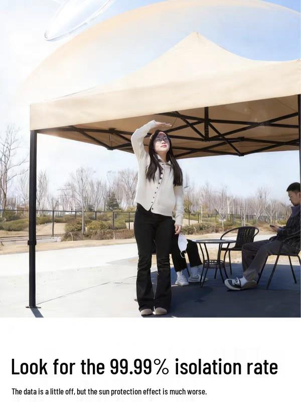 Retractable Outdoor Sunshade Canopy: Four-Legged, Rainproof, Foldable Tent for Market Stalls