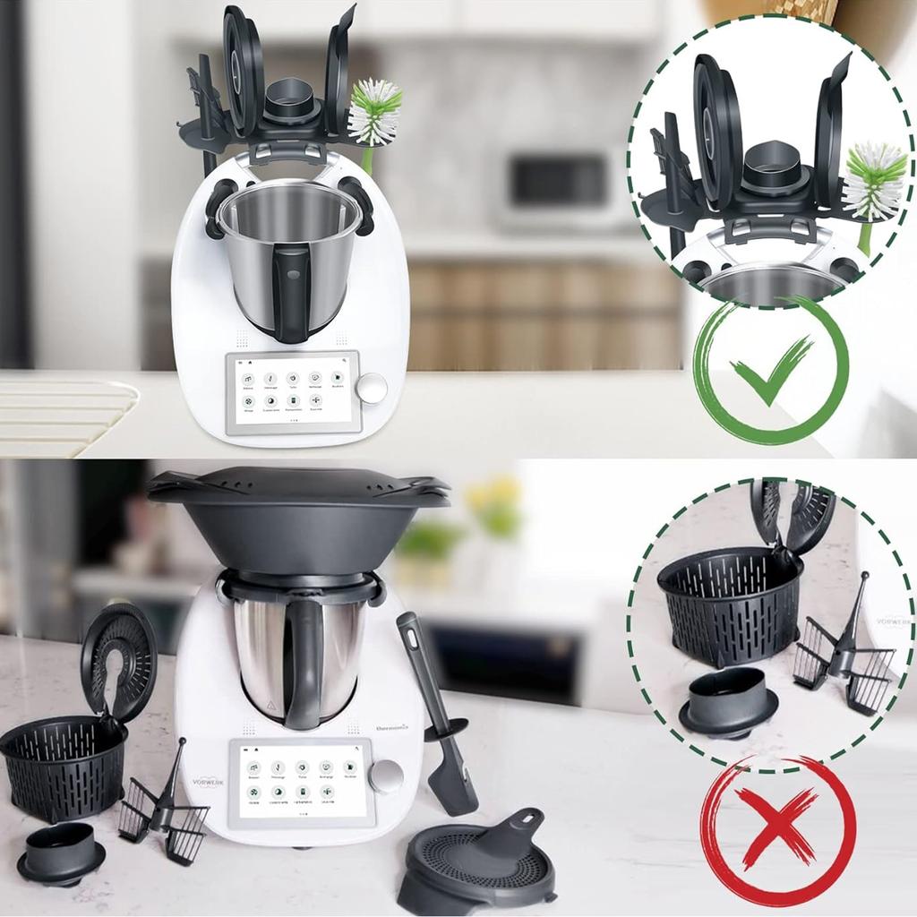 Kitchen Storage Rack Stand Food Processor Bracket Holder Neatly Organized Space Saving for Thermomix TM5 TM6 Accessories
