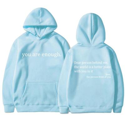 Dear Person Behind Me Hoodie With Kangaroo Pocket Pullover Vintage Aesthetic Hoodie with Words On Back Unisex Trendy Hoodies