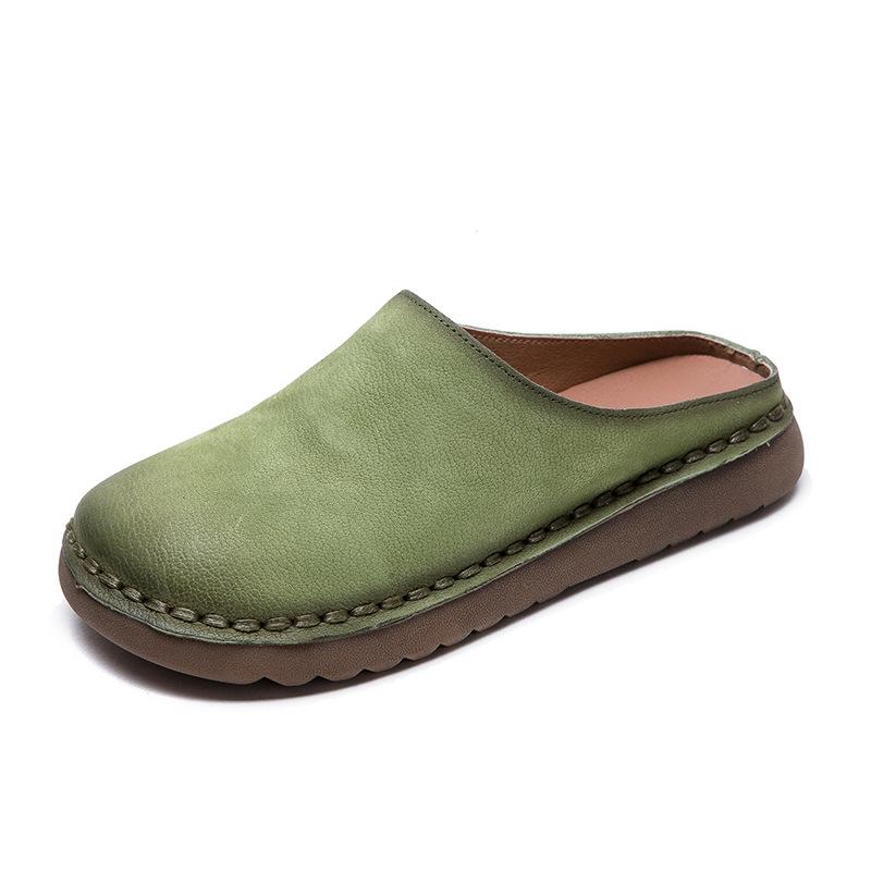 2026 Frühjahr Sommer Süßigkeitenfarbe Sandalen Echtes Leder Bequeme Muleschuhe für Damen