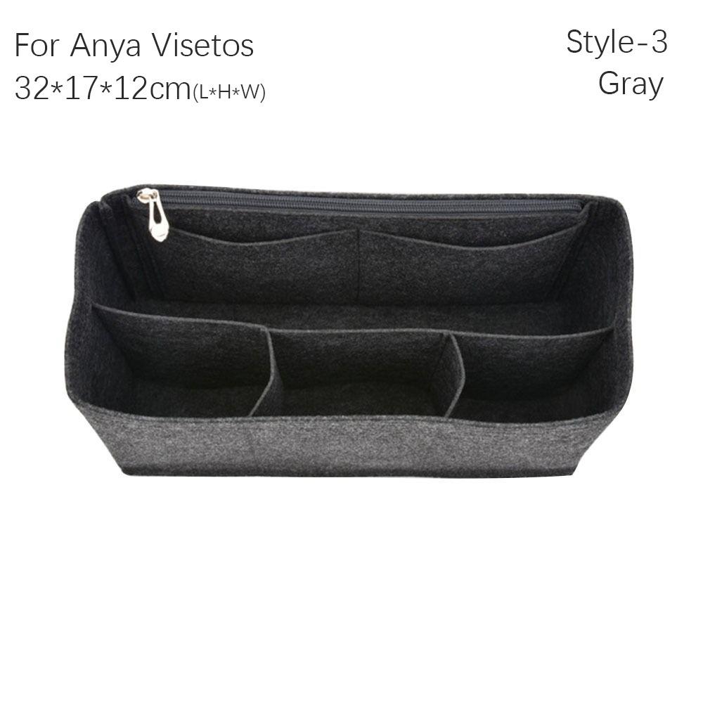Filz-Einsatz-Futterbeutel Organizer Handtasche Tote Bag Innentasche Für Liz Visetos / Anya Visetos