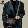 Humerpaul Men Leather Shoulder Bag High-quality Large Capacity and Multi-function Design