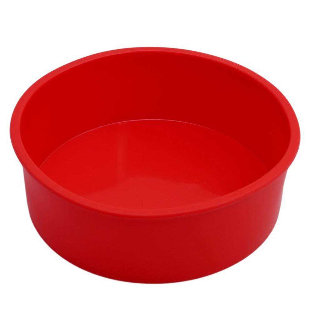

3PCS Silicone DIY Cake Mold Round Cake Pan 4 6 8 Inches Cake Mold Non Stick Baking Tools L червоний