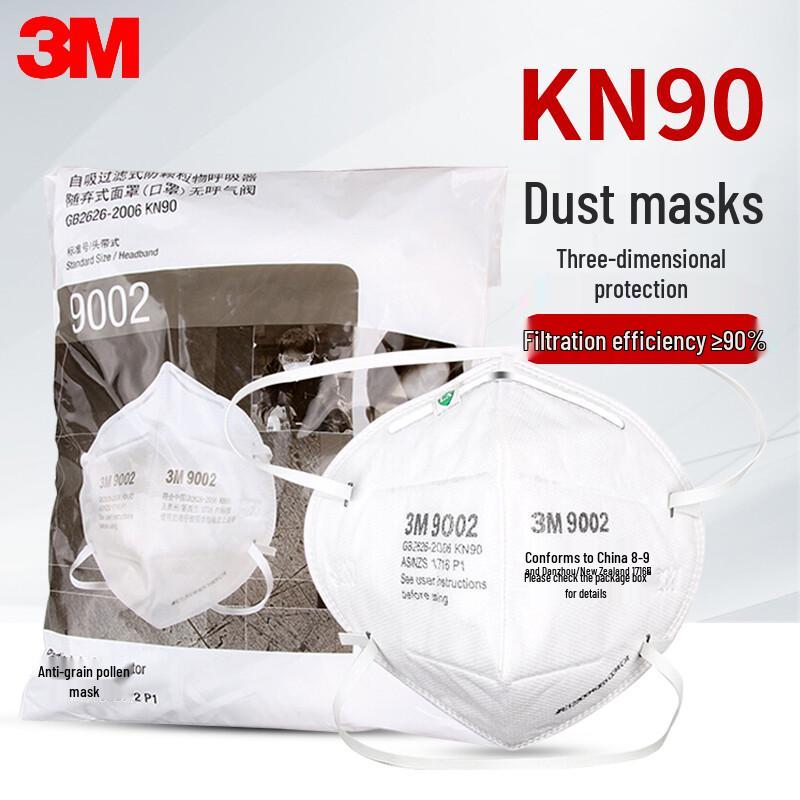 3M 9002 KN90 Industrial Dust Foldable Head-Mounted Face Mask
