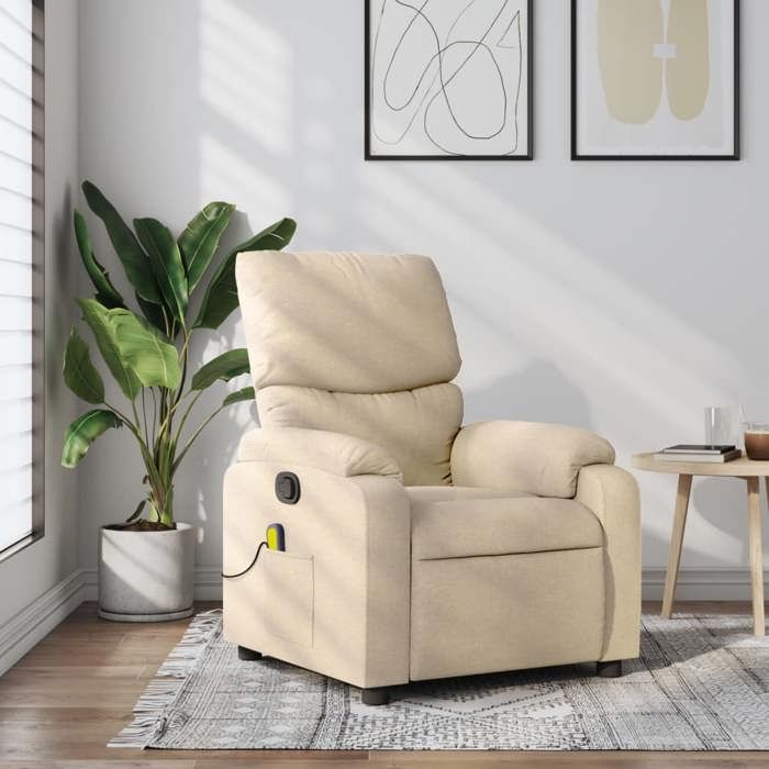VidaXL Fauteuil de Massage Inclinable, Chaise de Relaxation avec Repose-pieds, Siège avec Dossier et Accoudoirs Salon, 373431