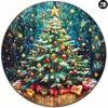 Christmas Metal Sign 7.8 Inch Round Tree Gifts Decor Wall Art