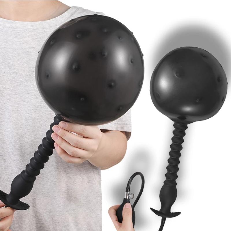 New Super Huge Inflatable Anal Plug Expandable Big Butt Prostate Massager Vagina Anus Dilator Adult Sex Toys for Men Woman Gay