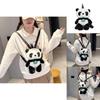 Cute Panda Plush Shoulder Bag With Zipper Pouch For Daily Use