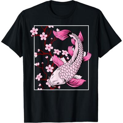 Vintage Kirsebærblomst Fisk Karpe T-shirt