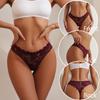 FINETOO 3Pcs/Set Women's Lace Briefs Women Seamless Panties Solid Color Breathable Underwear Female Low Waist Soft Lingerie S-XXL
