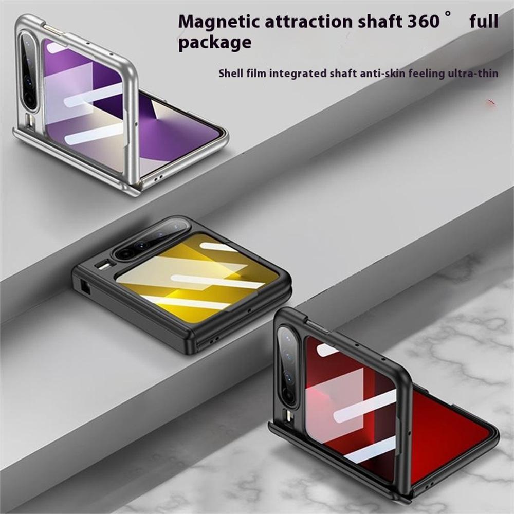 For Huawei Pura X Case with Magnetic Hinge PC Phone Cover with Films