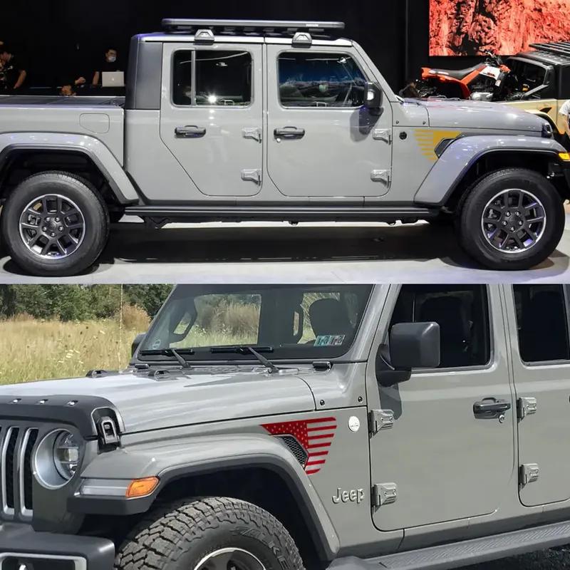 For Jeep Gladiator JT Pickup Fender Vent Stickers Truck Graphics  Flag Decor Decals Car Vinyl Cover Decal Auto Accessories