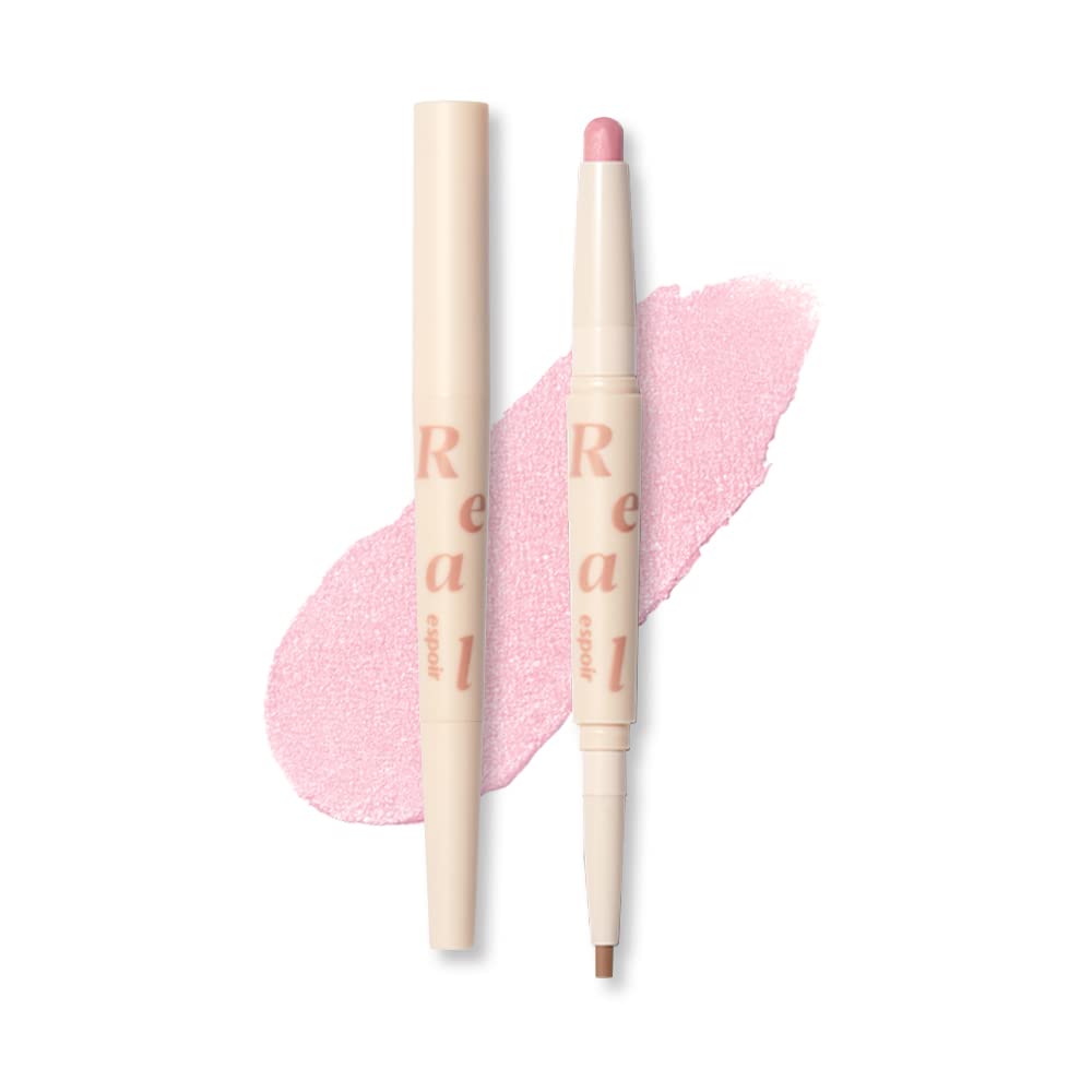 espoir Real Eye Dual Stick Pink Dual Stick Korean Official espoir Website Eyeshadow, #03 Beam, 1.45g, Type, 2-Step Eyeshadow, Under-Eye Makeup,
