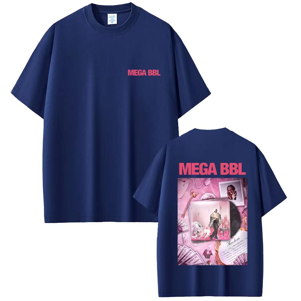 Rapper Theodora Mega Bbl Album Grafik T-Shirts Herren Damen Lässig Vintage Baumwoll-T-Shirt Unisex Hip Hop Mode Popmusik T-Shirt