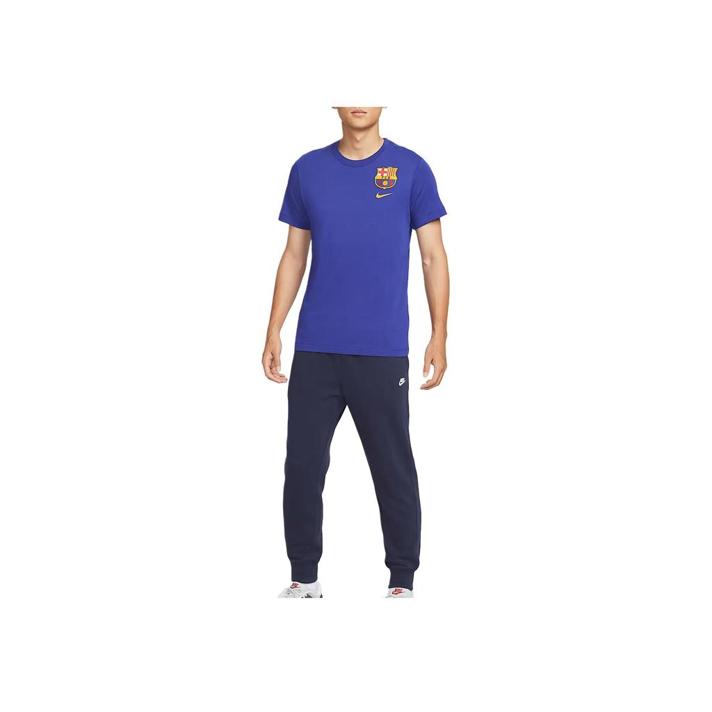 Nike SS25 Barcelona Futebol Confortável Simples Camiseta de Manga Curta Masculina Tops HQ8401-455