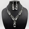 Elegant Teardrop Bridal Necklace & Earring Set – Vintage-Inspired Alloy Electroplated Design