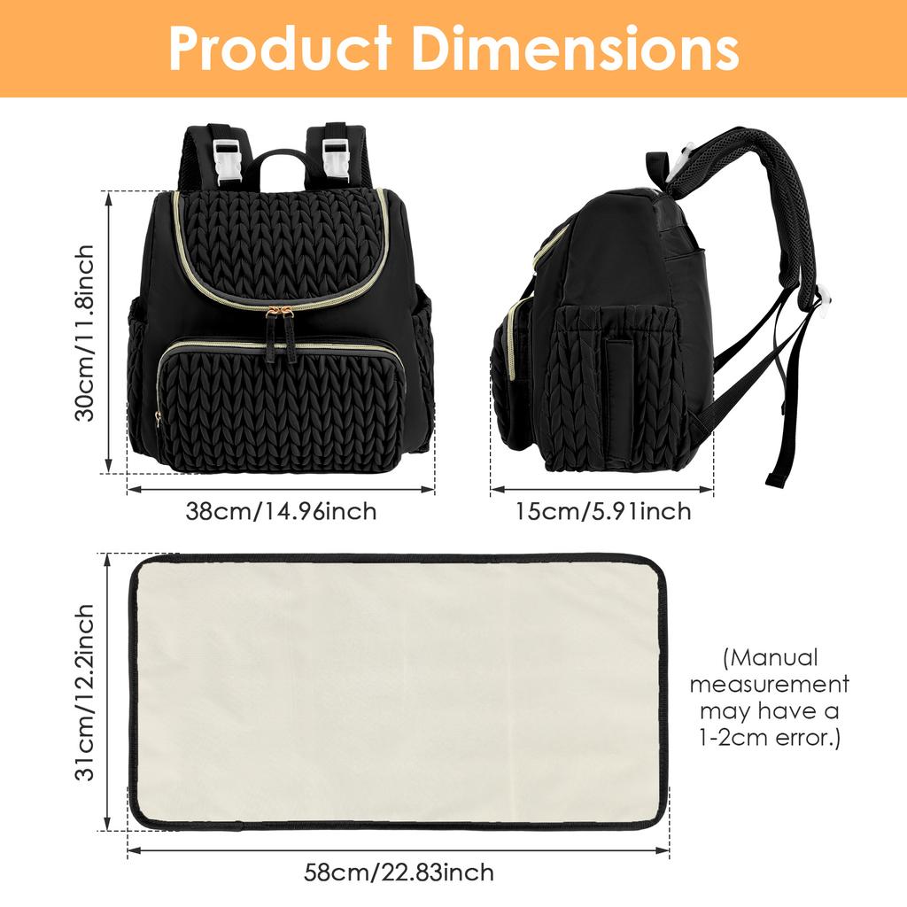 Diaper Bag Backpack Baby Girl Boy Nappy Changing Station Large Capacity Multifunctional Crib Nursing Mommy Travel Bag