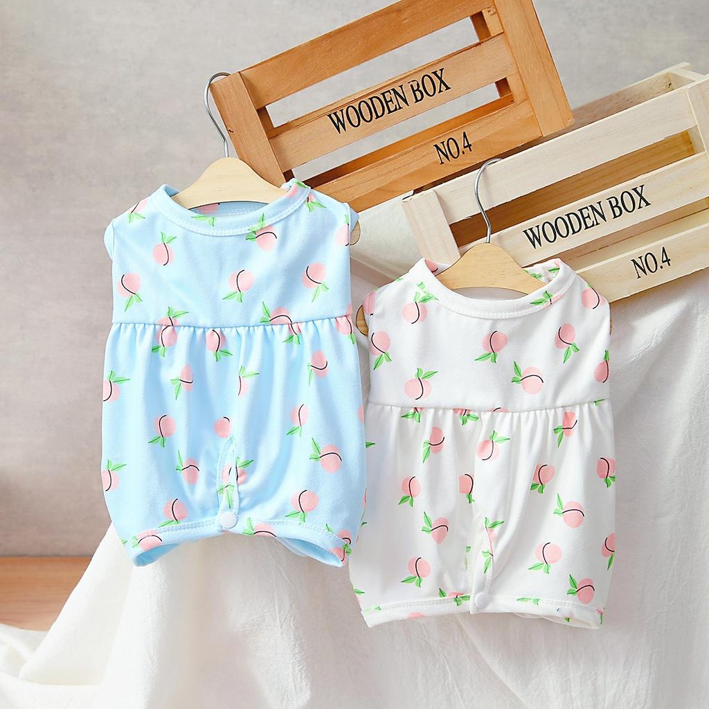 2023 Spring and Summer Dog Skirt Pet Clothes Installed Teddy Chenery Small Peach Spay and Neuter Clothing  Kawaii Clothes