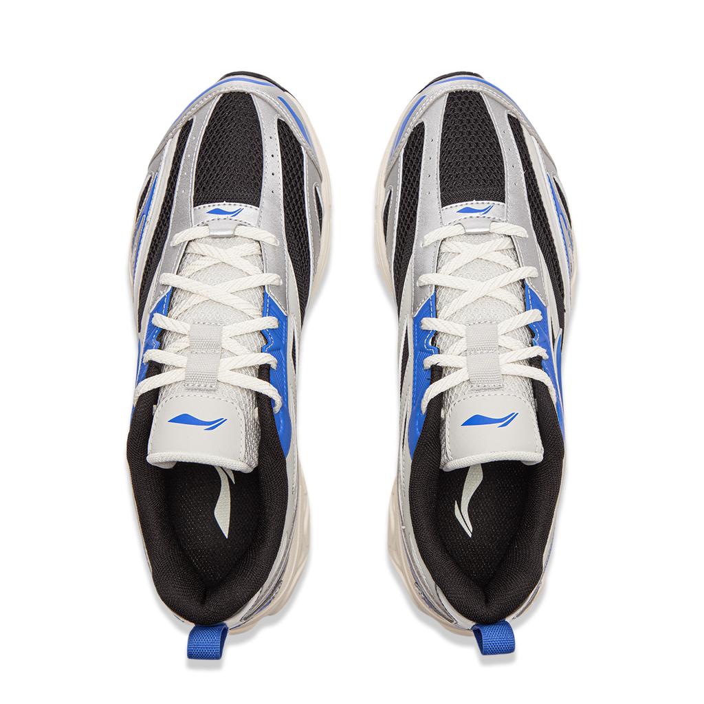Li Ning Fuyiao 2.0 V2 Classic Retro Shock Absorption Non-Slip Wear-Resistant Low-Top Casual Running Shoes Men Sneakers Blue Silver Black ARXV001-7