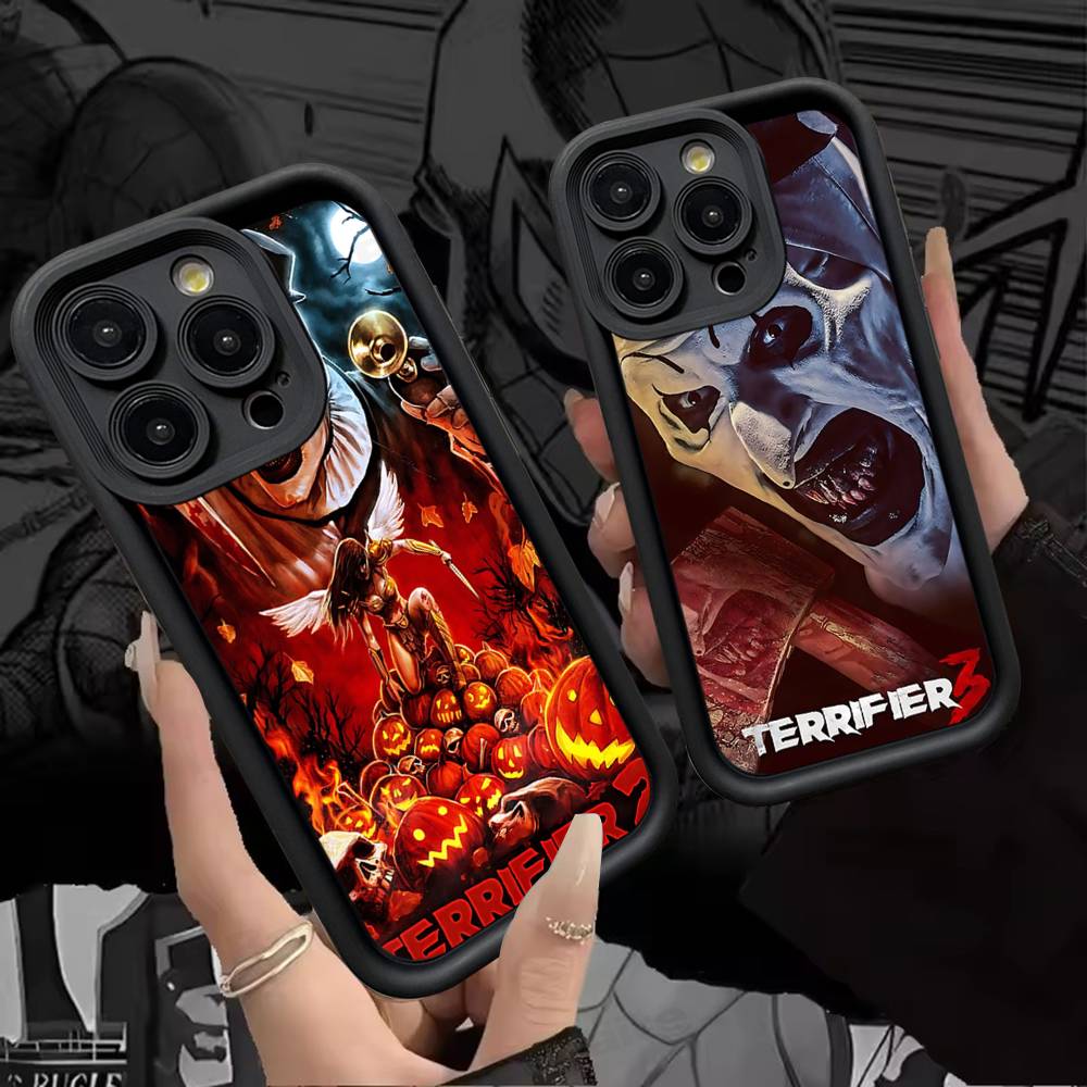 T-Terrifier Funny Horror Phone Case For IPhone 17 16 15 14 Plus 13 12 11 Pro Max Silicone Cover