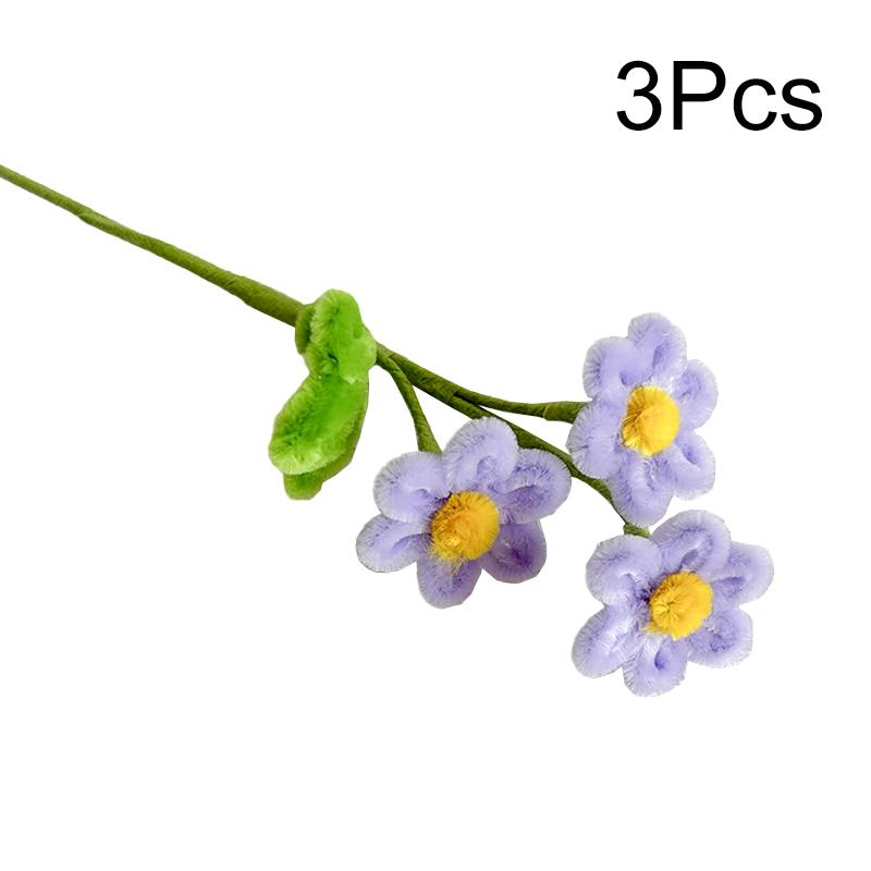 

3 шт. Искусственная ромашка, палочка для скручивания цветов из синельной проволоки, украшения для стола, готовый букет ручной работы