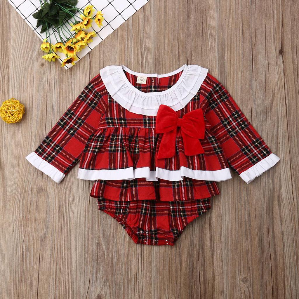 Buy Xmas Red Plaid Romper Toddler Baby Girl Christmas Romper Red Plaid
