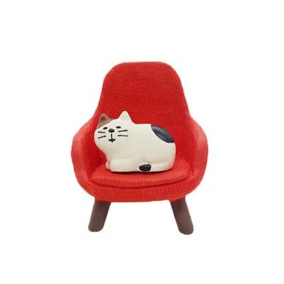 Zakka Japan Cat Sofa Japan Kawaii Miniature Figurines Resin Craft Bookshelf Decoration Collectible Scene Decoration gifts