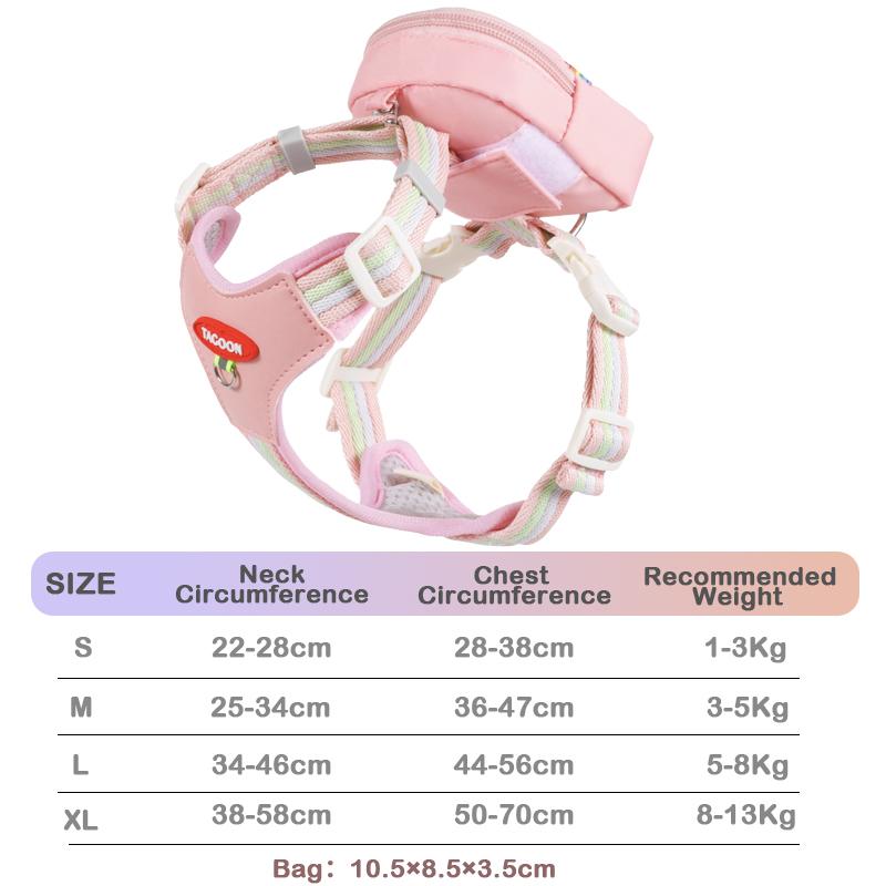 Strolling Dog Leash Lightweight Adjustable Dog Chest and Back Walking Harness Leash Vest Style Puppy Dog Outdoor Supplies