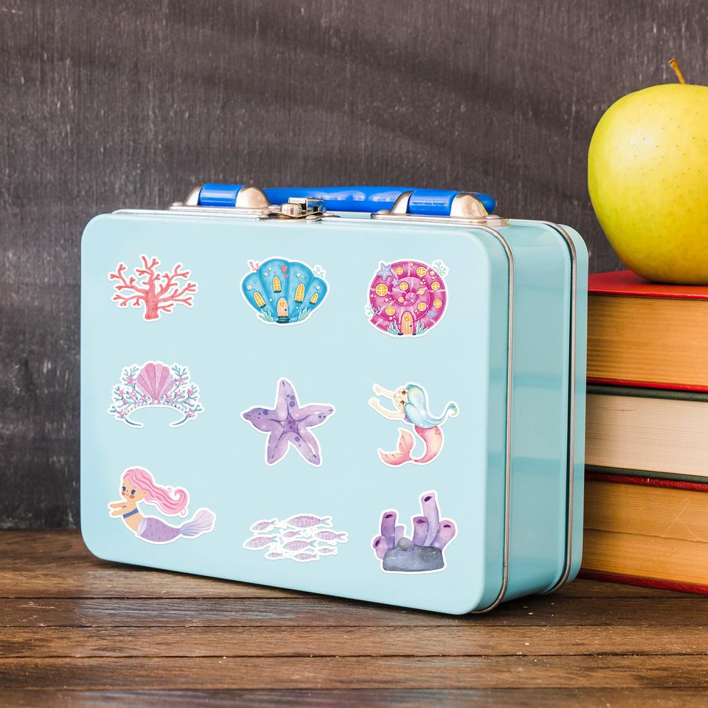 100 Mermaid Graffiti Stickers Skateboard Suitcase Computer Decoration Stickers Waterproof Creative Stationery Cartoon Stickers