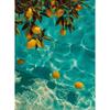 Modern Italian Lemon Orange Seaside Beach Waves Arc Swimming Pool Landscape Posters Canvas Painting Wall Art Pictures Home
