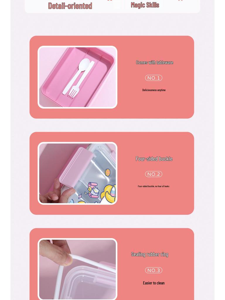 Creative Cartoon Portable Insulated Bento Lunch Box for Students - Reusable and Compartmentalized, 304 Stainless Steel.