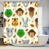 Animal Pattern Shower Curtain Fabric Waterproof Home Decor Bathroom Liner Set For Kitchen Multicolor (84X72 Inches)