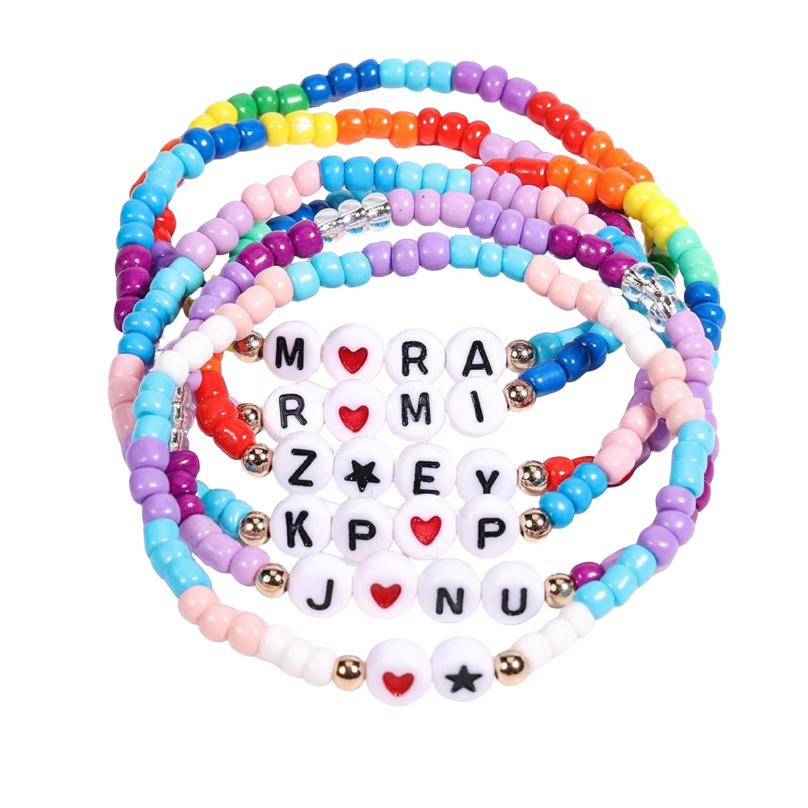 

Браслет-подвеска с буквой LegacyCharm, многослойная эластичная цепочка, ювелирное изделие (Набор из 6 предметов) One Size белый