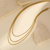 Fashion Accessories Stainless Steel Multi-Layer Three-Layer Flat Snake Chain Necklace 18K Gold Women 2125