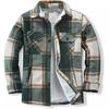 Men's Jacket Fleece Long-sleeved Lapel Plaid Shirt Men's Cotton Jacket