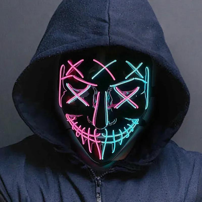 Bezdrátový bar Hudební festival Neonová čistící maska Masopustní párty maska Svítí ve tmě Cosplay kostým