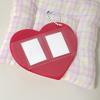 Creative Love Heart Photocard Holder 1 inch 2 Slots Card Holder with Keychain Cute Bag Pendant for Girls